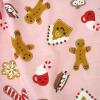 imageHonestBaby Baby Holiday 2Piece Pajamas Sleepwear PJs 100 Organic Cotton for Infant Baby and Toddler Boys ampamp Girls UnisexGingerbread Pink