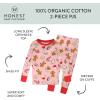 imageHonestBaby Baby Holiday 2Piece Pajamas Sleepwear PJs 100 Organic Cotton for Infant Baby and Toddler Boys ampamp Girls UnisexGingerbread Pink