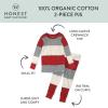 imageHonestBaby Baby Holiday 2Piece Pajamas Sleepwear PJs 100 Organic Cotton for Infant Baby and Toddler Boys ampamp Girls UnisexJumbo Stripe Holiday Red