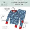 imageHonestBaby Baby Holiday 2Piece Pajamas Sleepwear PJs 100 Organic Cotton for Infant Baby and Toddler Boys ampamp Girls UnisexWinter Dinoland