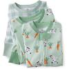 imageHonestBaby Baby Holiday Sleep and Play Footed Holiday Pajamas Onepiece Sleeper Zipfront Organic Cotton PjsDalmatian Bunny