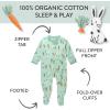 imageHonestBaby Baby Holiday Sleep and Play Footed Holiday Pajamas Onepiece Sleeper Zipfront Organic Cotton PjsDalmatian Bunny