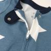 imageHonestBaby Baby Holiday Sleep and Play Footed Holiday Pajamas Onepiece Sleeper Zipfront Organic Cotton PjsJumbo Star Blue