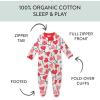 imageHonestBaby Baby Holiday Sleep and Play Footed Holiday Pajamas Onepiece Sleeper Zipfront Organic Cotton PjsLolly Love