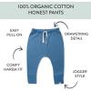 imageHonestBaby Multipack Honest Pants Joggers Pull on 100 Organic Cotton for Infant Baby and Toddler Boys Girls UnisexOcean Wave