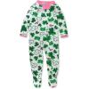 imageHonestBaby Baby Holiday Sleep and Play Footed Holiday Pajamas Onepiece Sleeper Zipfront Organic Cotton PjsSt Pats Girl