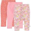 imageHonestBaby Multipack Harem Pants Roomy Fit Pull on Bottoms 100 Organic Cotton for Infant Baby Boys Girls Unisex3pack Meadow Floral Pink Blush