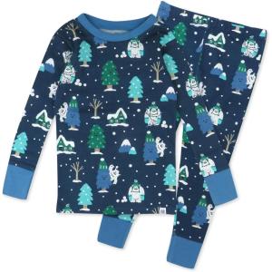 imageHonestBaby Baby Holiday 2Piece Pajamas Sleepwear PJs 100 Organic Cotton for Infant Baby and Toddler Boys ampamp Girls UnisexSasquatch