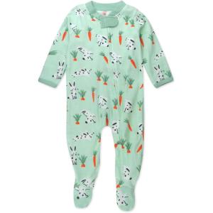 imageHonestBaby Baby Holiday Sleep and Play Footed Holiday Pajamas Onepiece Sleeper Zipfront Organic Cotton PjsDalmatian Bunny