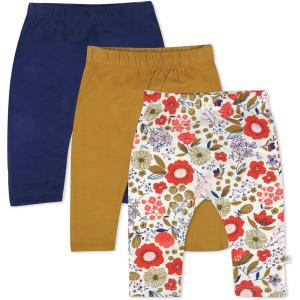 imageHonestBaby Multipack Harem Pants Roomy Fit Pull on Bottoms 100 Organic Cotton for Infant Baby Boys Girls Unisex3pack Copper Fields Floral Ivory