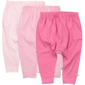 imageHonestBaby Multipack Harem Pants Roomy Fit Pull on Bottoms 100 Organic Cotton for Infant Baby Boys Girls Unisex3pack Ombre Pink