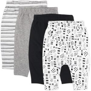 imageHonestBaby Multipack Harem Pants Roomy Fit Pull on Bottoms 100 Organic Cotton for Infant Baby Boys Girls Unisex4pack Pattern Play
