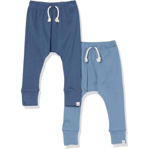 imageHonestBaby Multipack Honest Pants Joggers Pull on 100 Organic Cotton for Infant Baby and Toddler Boys Girls UnisexOmbre Blues