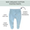 imageHonestBaby 3Pack Footed Pants Roomy Fit Pull on Bottoms 100 Organic Cotton for Infant Baby Boys Girls UnisexRetro Ride Almond