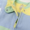 imageHonestBaby Baby 100 Organic Cotton Celebration NonSlip Footed OnePiece ZipFront PajamasEaster Stripe Blue