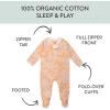 imageHonestBaby Sleep ampamp Play Footed OnePiece Pajama Sleeper 100 Organic Cotton Baby GirlsTropic Shadow Peach