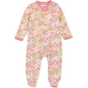 imageHonestBaby Classics Sleep ampamp Play Footed OnePiece Pajama Sleeper 100 Organic CottonMeadow Floral Pink Blush