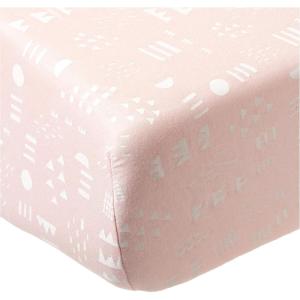imageHonestBaby UnisexBaby Classics Fitted Crib Sheets Set Standard Mattress 100 Organic Cotton Baby Boys Girls Neutral 2 Pack  Love Dot One Size1 Pack  Pattern Play Pink