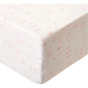 imageHonestBaby UnisexBaby Classics Fitted Crib Sheets Set Standard Mattress 100 Organic Cotton Baby Boys Girls Neutral 2 Pack  Love Dot One Size1 Pack  Pattern Play WhitePink