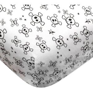 imageHonestBaby UnisexBaby Classics Fitted Crib Sheets Set Standard Mattress 100 Organic Cotton Baby Boys Girls Neutral 2 Pack  Love Dot One Size1 Pack  Tossed Skulls