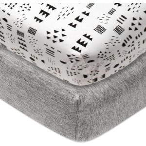 imageHonestBaby UnisexBaby Classics Fitted Crib Sheets Set Standard Mattress 100 Organic Cotton Baby Boys Girls Neutral 2 Pack  Love Dot One Size2 Pack  Pattern PlayHeather Gray