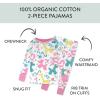 imageHonestBaby 2Piece Pajamas Sleepwear Pjs 100 Organic Cotton for Baby Toddler Kids GirlBirthday Bash Pinks