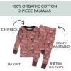 imageHonestBaby 2Piece Pajamas Sleepwear Pjs 100 Organic Cotton for Baby Toddler Kids GirlDreamy Jaguar