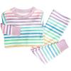 imageHonestBaby 2Piece Pajamas Sleepwear Pjs 100 Organic Cotton for Baby Toddler Kids GirlRainbow Stripe