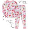 imageHonestBaby 2Piece Pajamas Sleepwear Pjs 100 Organic Cotton for Baby Toddler Kids GirlRose Blossom