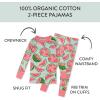 imageHonestBaby 2Piece Pajamas Sleepwear Pjs 100 Organic Cotton for Baby Toddler Kids GirlWatermelon Oasis