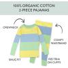imageHonestBaby Celebration 2Piece Pajamas Sleepwear Pjs 100 Organic Cotton for Baby Toddler KidsEaster Stripe Blue