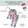 imageHonestBaby Celebration 2Piece Pajamas Sleepwear Pjs 100 Organic Cotton for Baby Toddler KidsIce Cream Independence