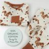 imageHonestBaby Celebration 2Piece Pajamas Sleepwear Pjs 100 Organic Cotton for Baby Toddler KidsNuts