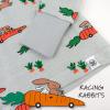imageHonestBaby Celebration 2Piece Pajamas Sleepwear Pjs 100 Organic Cotton for Baby Toddler KidsRacing Rabbits
