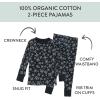 imageHonestBaby Celebration 2Piece Pajamas Sleepwear Pjs 100 Organic Cotton for Baby Toddler KidsTossed SkullsBlack