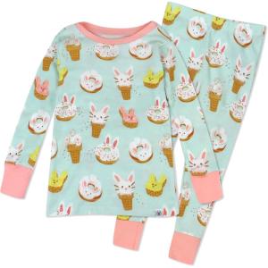 imageHonestBaby Celebration 2Piece Pajamas Sleepwear Pjs 100 Organic Cotton for Baby Toddler KidsBakery Bunnies
