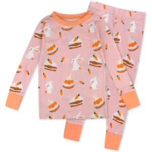 imageHonestBaby Celebration 2Piece Pajamas Sleepwear Pjs 100 Organic Cotton for Baby Toddler KidsBunnylicious