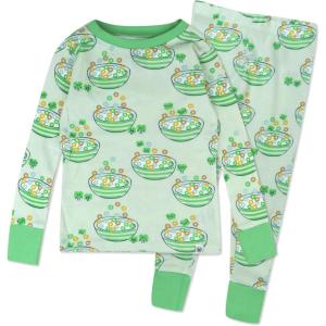 imageHonestBaby Celebration 2Piece Pajamas Sleepwear Pjs 100 Organic Cotton for Baby Toddler KidsClover Crunch