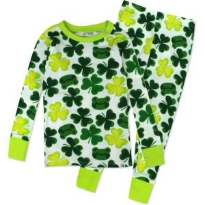 imageHonestBaby Celebration 2Piece Pajamas Sleepwear Pjs 100 Organic Cotton for Baby Toddler KidsFroggy Fortune
