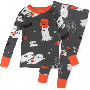 imageHonestBaby Celebration 2Piece Pajamas Sleepwear Pjs 100 Organic Cotton for Baby Toddler KidsGhost Party