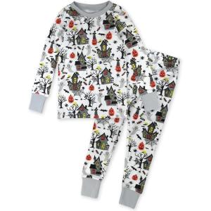imageHonestBaby Celebration 2Piece Pajamas Sleepwear Pjs 100 Organic Cotton for Baby Toddler KidsHaunted House