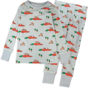 imageHonestBaby Celebration 2Piece Pajamas Sleepwear Pjs 100 Organic Cotton for Baby Toddler KidsRacing Rabbits