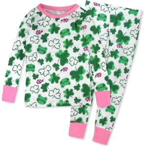 imageHonestBaby Celebration 2Piece Pajamas Sleepwear Pjs 100 Organic Cotton for Baby Toddler KidsSt Pats Girl