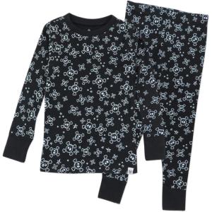 imageHonestBaby Celebration 2Piece Pajamas Sleepwear Pjs 100 Organic Cotton for Baby Toddler KidsTossed SkullsBlack