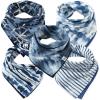 imageHonestBaby Multipack Reversible Bandana Drool Bibs Burpcloths Adjustable Snaps for Infant Baby BoysGirls 100 Organic CottonTie Dye Blues
