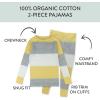 imageHonestBaby 2Piece Pajamas Sleepwear Pjs 100 Organic Cotton for Baby Toddler Kids BoyBold Stripe Banana Butter