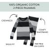 imageHonestBaby 2Piece Pajamas Sleepwear Pjs 100 Organic Cotton for Baby Toddler Kids BoyBold Stripe Gray Ombre