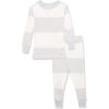 imageHonestBaby 2Piece Pajamas Sleepwear Pjs 100 Organic Cotton for Baby Toddler Kids BoyRugby Stripe Light Heather Gray