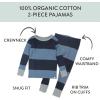 imageHonestBaby 2Piece Pajamas Sleepwear Pjs 100 Organic Cotton for Baby Toddler Kids BoyRugby Stripe Navy