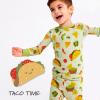 imageHonestBaby 2Piece Pajamas Sleepwear Pjs 100 Organic Cotton for Baby Toddler Kids BoyTaco Time